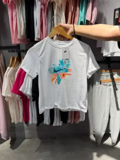 Franela dama flores azules y naranja