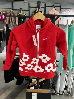 sweater flores roja nike